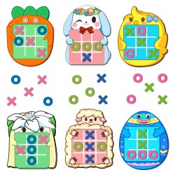 Waybla 6 Pack Easter Tic Tac Toe Strategic Board Game, Easter Party Favors for Kids, Easter Game, Easter Toys, Easter Gifts, Easter Basket Stuffers for Kids Boys Girls