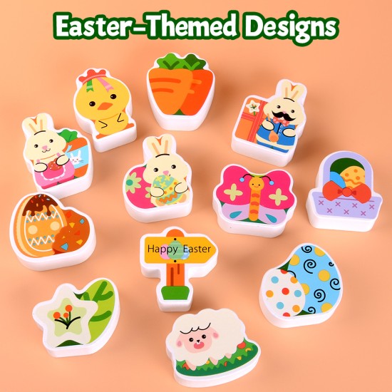 Waybla Easter Toddlers Montessori Wooden Take-Along Sorting Barn Toys, Early Learning Shape Sorting & Stacking Toys, Easter Toys, Easter Gifts, Easter Basket Stuffers for Toddlers Kids Age 1 2 3