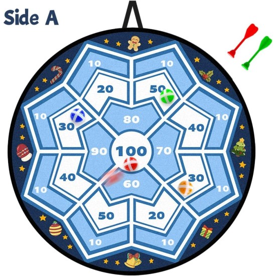 Waybla 29" Large Christmas Dart Board for Kids, Christmas Board Game Toy with 16 Sticky Balls, 8 Velcro Darts Christmas Toys, Christmas Party Favors, Stocking Stuffers for Kids