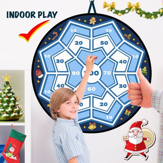 Waybla 29" Large Christmas Dart Board for Kids, Christmas Board Game Toy with 16 Sticky Balls, 8 Velcro Darts Christmas Toys, Christmas Party Favors, Stocking Stuffers for Kids