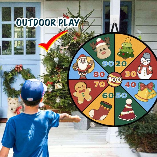 Waybla 29" Large Christmas Dart Board for Kids, Christmas Board Game Toy with 16 Sticky Balls, 8 Velcro Darts Christmas Toys, Christmas Party Favors, Stocking Stuffers for Kids