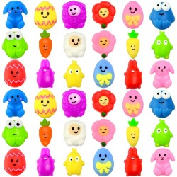 Waybla 36 PCS Easter Squishy Toys Kawaii Cute Squishy Stress Reliever Anxiety Toys Easter Gifts for Kids Easter Party Favors Easter Basket Stuffers Easter Eggs Fillers Gifts