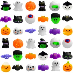 Waybla 36 PCS Halloween Squishies Toys Kawaii Cute Squishy Stress Reliever Anxiety Toys Halloween Toys for Halloween Party Favors Halloween Treat Goody Bag Filler Gifts