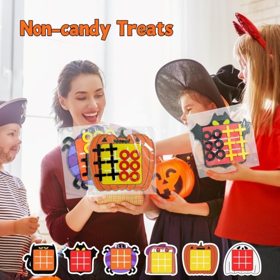 Waybla 12 Pack Halloween Party Favors Tic Tac Toe Strategic Board Game, Cute Design Halloween Party Favors for Kids, Halloween Treat Goody Bag Filler Gifts for Boys and Girls